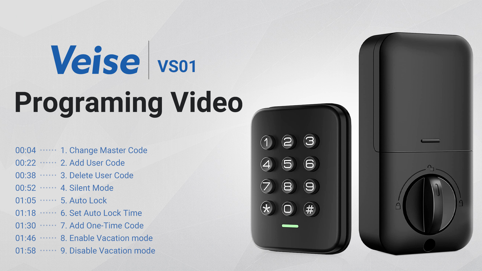 【visitfor】AnsDotsloevener Veise Keyless Entry Door Lock, Electronic Keypad Deadbolt