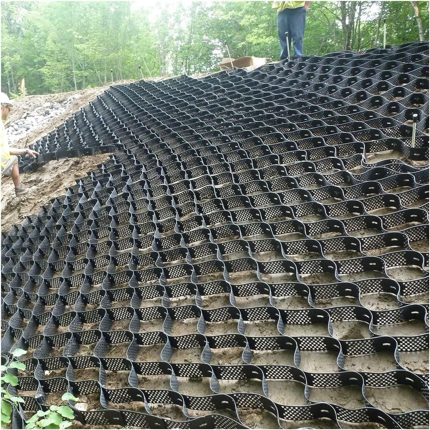 Geosiatka podjazdowa, wytrzymały stabilizator siatki geokomórkowej, 9 m, 1,5 m, 3 m, 4,6 m, 6,1 m, 7,6 m, 9,1 m, do chodnika zewnętrznego, chodnika garażowego, parkingu, siatki stabilizacyjnej (2 x 8
