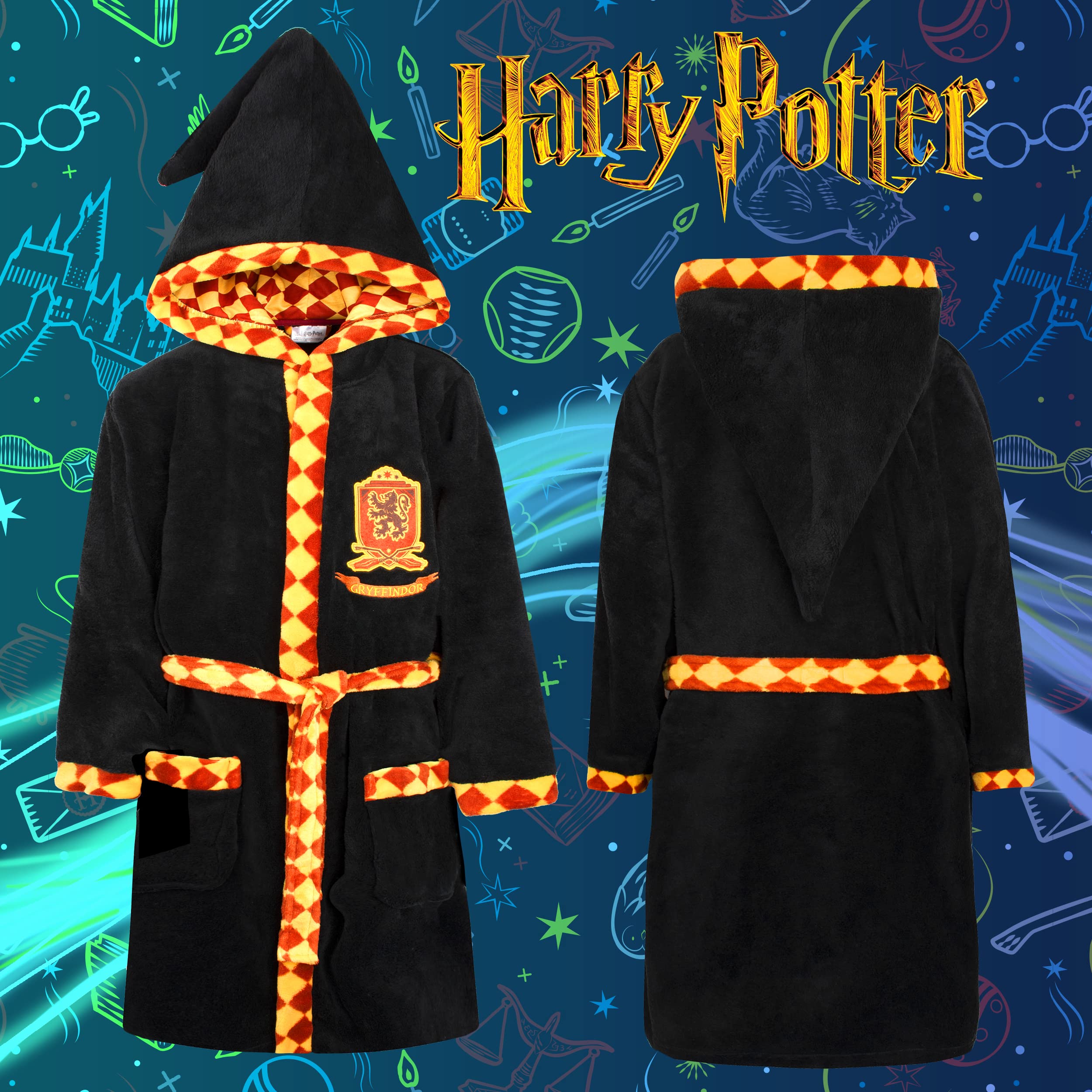 Harry Potter - Peignoir Enfant - Peignoir Enfant - Peignoir Gryffondor Noir - Marchandise Officielle