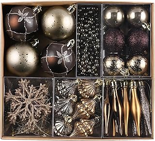 Valery Madelyn Christmas Tree Decorations Copper Baubles,60pcs 3.5-270cm Bronze Luxury Shatterproof Ball Ornaments for Tree Decorations, Hanging Gifts