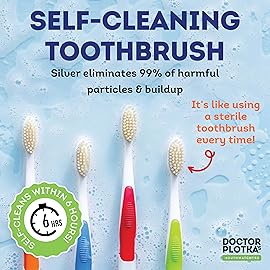 MOUTHWATCHERS Soft Flossing Toothbrushes, Value Pack of 4, Blue, Manual Toothbrush for Adults, Ultra Clean, Good for Sensitive Teeth and Gums, by Dr. Plotka\'s