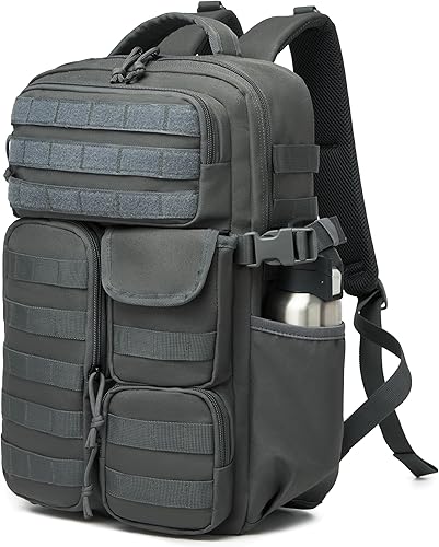 Miniatura 10 de Mochila táctica para hombre, mochila impermeable militar con múltiples bolsillos y equipo táctico para aventuras al aire libre, Camuflaje Negro,