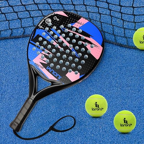Miniatura 4 de IANONI Raqueta de pádel Superficie de Fibra de Carbono con Espuma EVA Memory Flex Core Padel Raquetas de Tenis Raqueta de Pádel