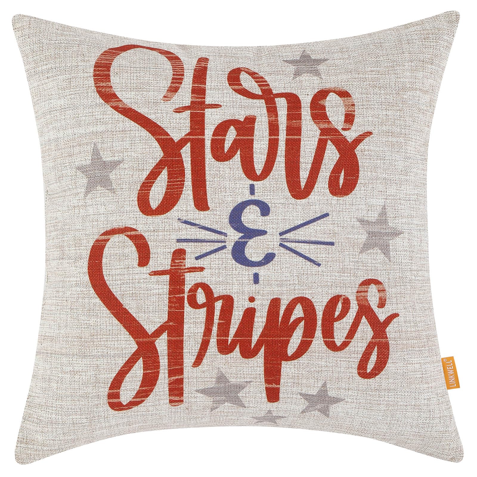 LINKWELL 4th of July Pillow Cover 18x18, Patriotic Decorations for The Home, Stars and Stripes American Flag Pillow Cover for Sofa Couch Bedroom,