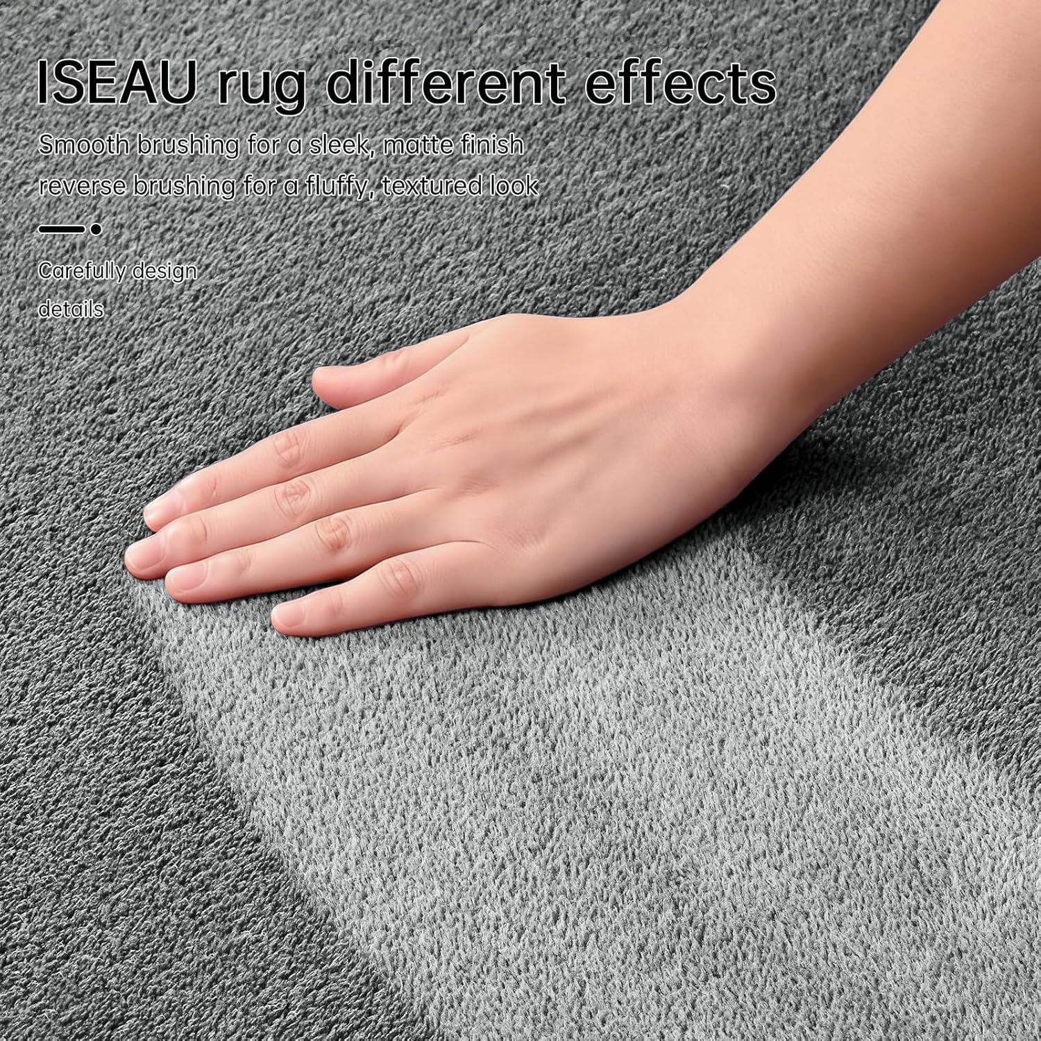 ISEAU 2x6 Runner Rug for Hallway, Soft Memory Foam Carpet with Upgraded Non-Slip Silicone-Grip Bottom, Machine Washable Shaggy Indoor Rug for Kitchen Entrance Nursery Office Bedside Dining Room, Grey