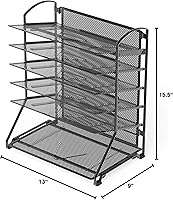 Vista 6 de SimpleHouseware - Bandeja organizadora para documentos de escritorio con 6 bandejas