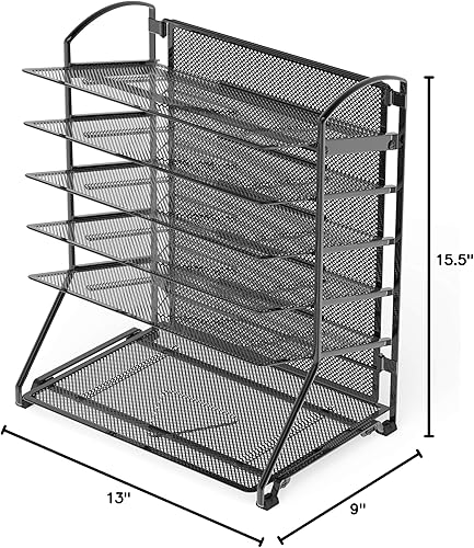 Miniatura 6 de SimpleHouseware - Bandeja organizadora para documentos de escritorio con 6 bandejas