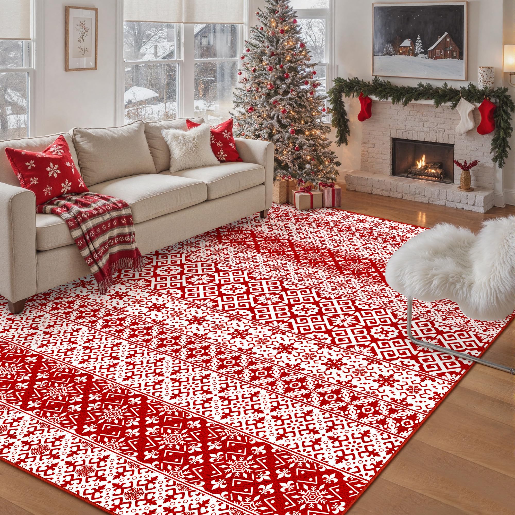 Tappetino da bagno natalizio, decorazione natalizia per il bagno, tappetino da bagno rosso, extra morbido e assorbente, microfibra, 50*80 cm | Leroy Merlin