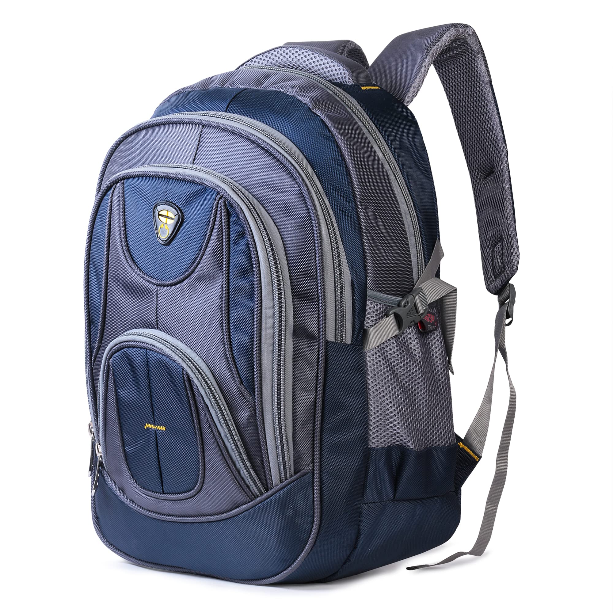 FINER Stylish, Durable Backpack for College School Office with Laptop Compartment (Navy Blue)