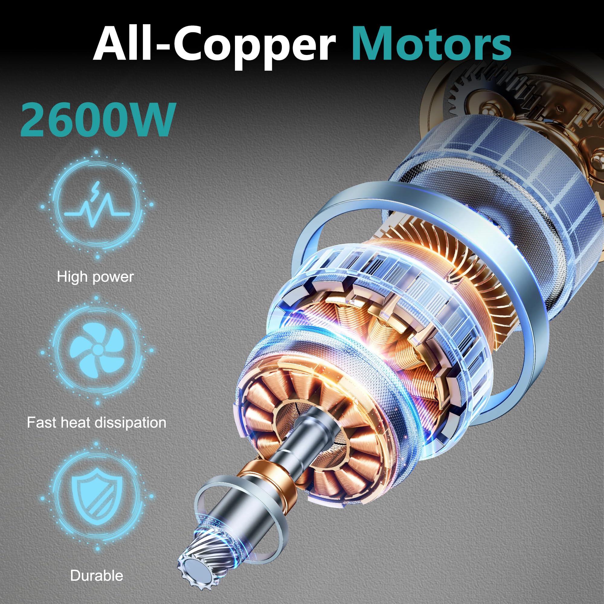 Mörtelrührer | 2600 W Rührwerk | 220 V | 6-Gang-Getriebe | Elektrischer Betonmischer Rührwerk für Motar, Farbe, Fugenmörtel, Gips, Dünnbettmischer, Futterrührwerkzeug