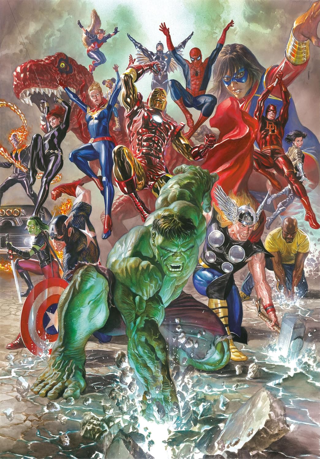 Clementoni Jigsaw Puzzle Marvel The Avengers 500 Pieces - Poster Included, Puzzle for Adults 14-99 Years, Gift for Men/Women, Super Hero, Made in Italy, 35546