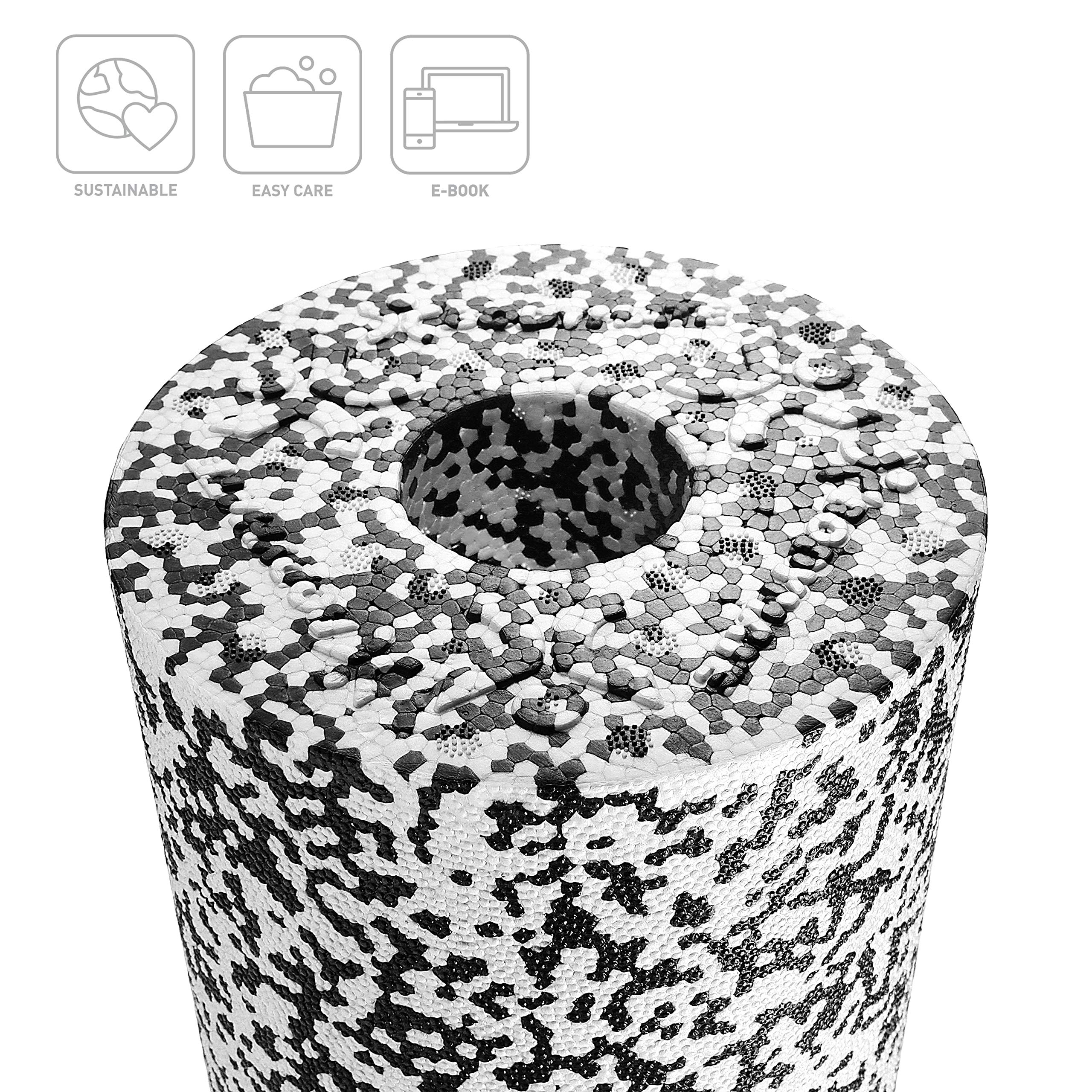 Image secondaire de BODYMATE Rouleau de Massage fascias Standard L45cm Ø15cm dureté Moyenne + E-Book Gratuit - Noir/Blanc