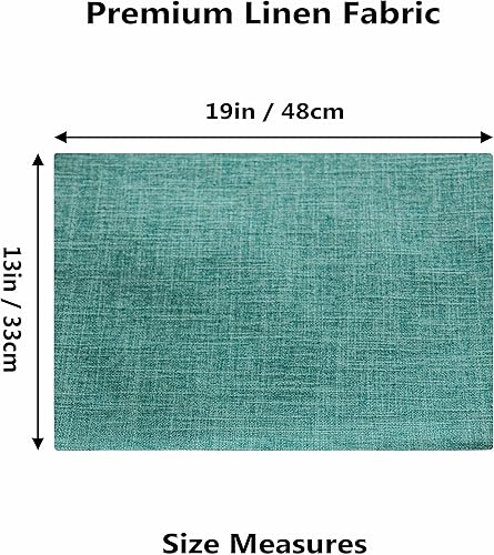 Vista 213 de Home Brilliant Juego de 4 manteles individuales de lino azul, resistentes al calor, manteles individuales para mesa de comedor, manteles Índigo