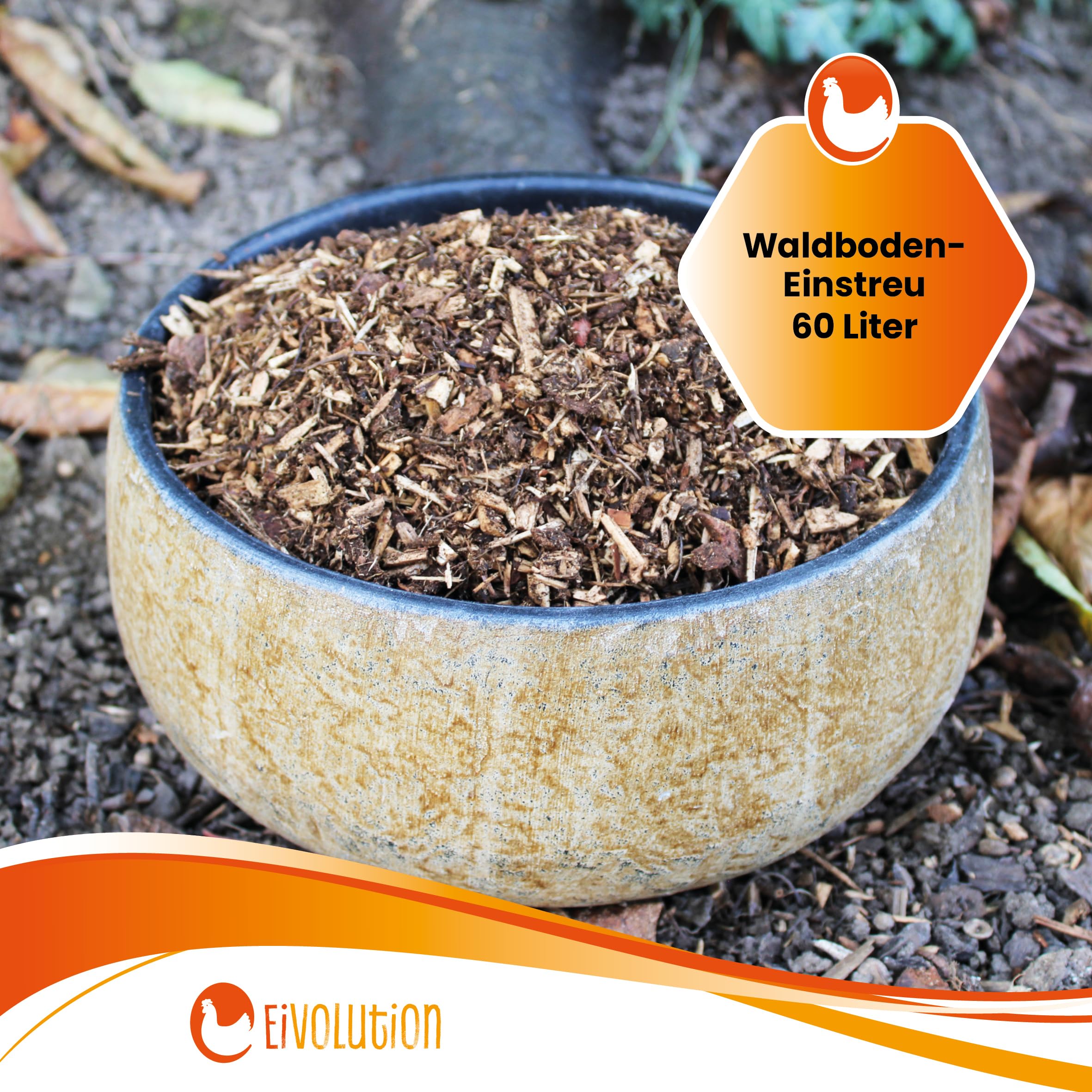 Waldboden-Einstreu 60L für Kaninchen, Hühner & Kleintiere