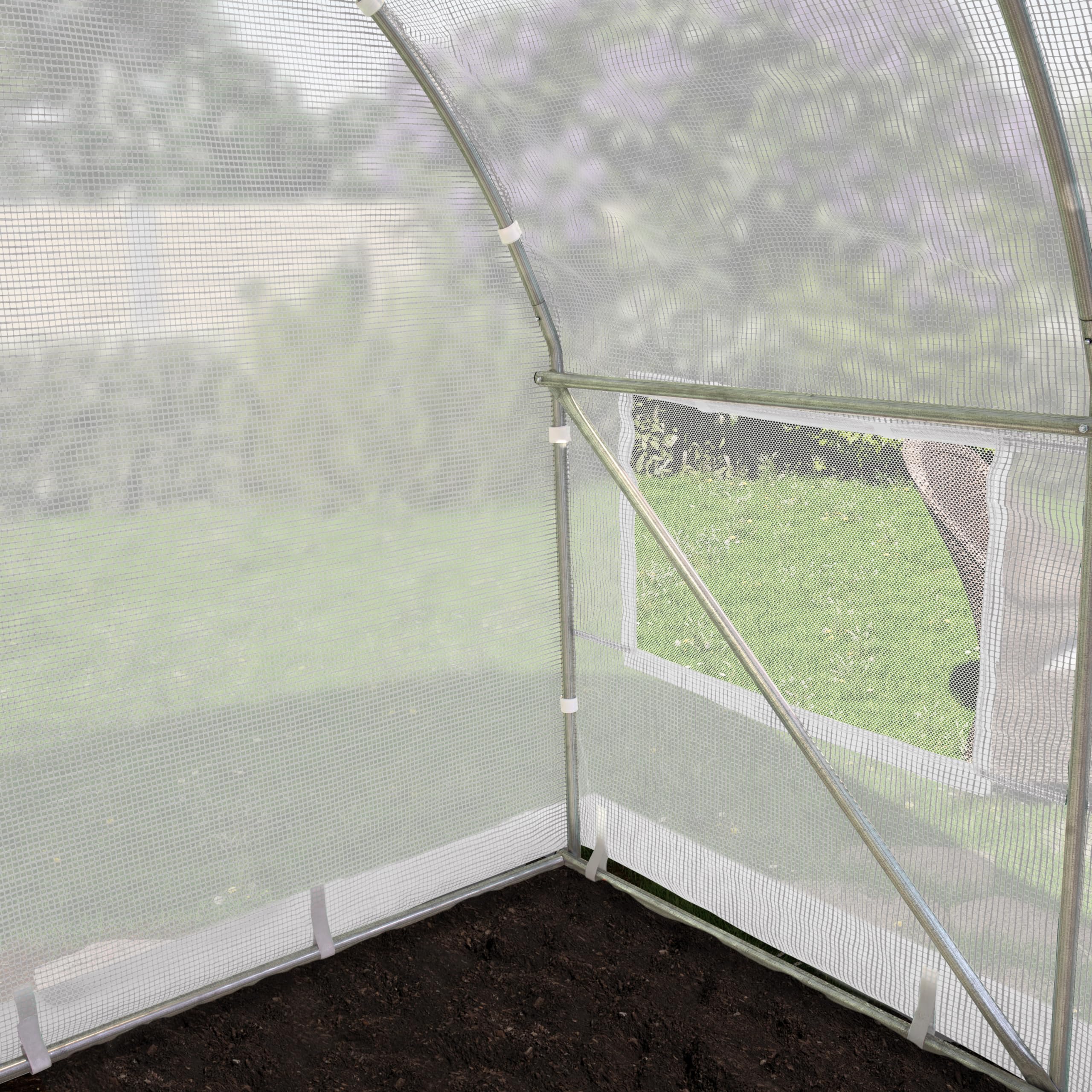 TOOLPORT Serre de Jardin Serre Tunnel Plastique Robuste 2x3m - Bâche PE 180g/m² Blanc Transparent