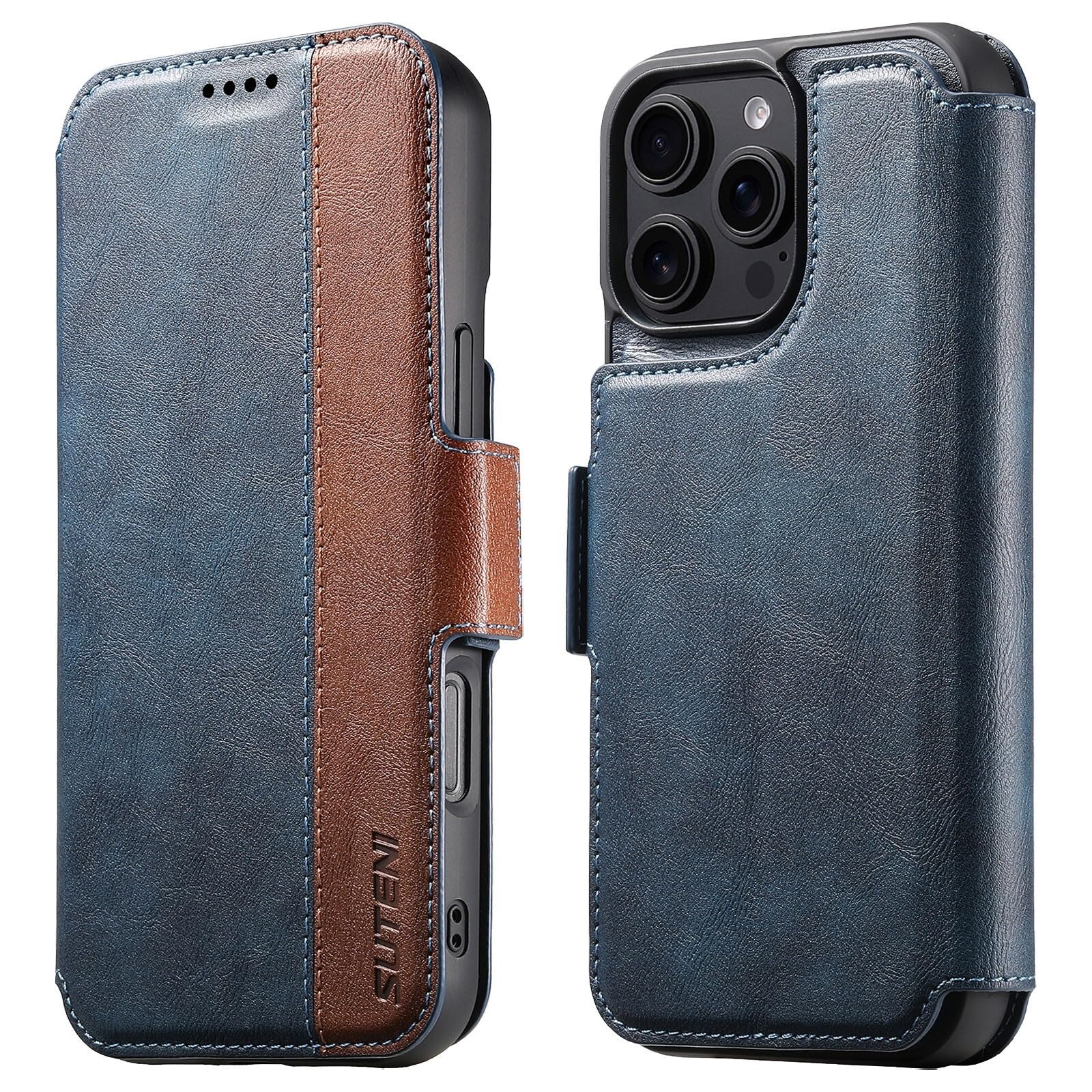 Étui portefeuille iPhone 14 Pro bleu : idéal pour vos sorties libérées - 8