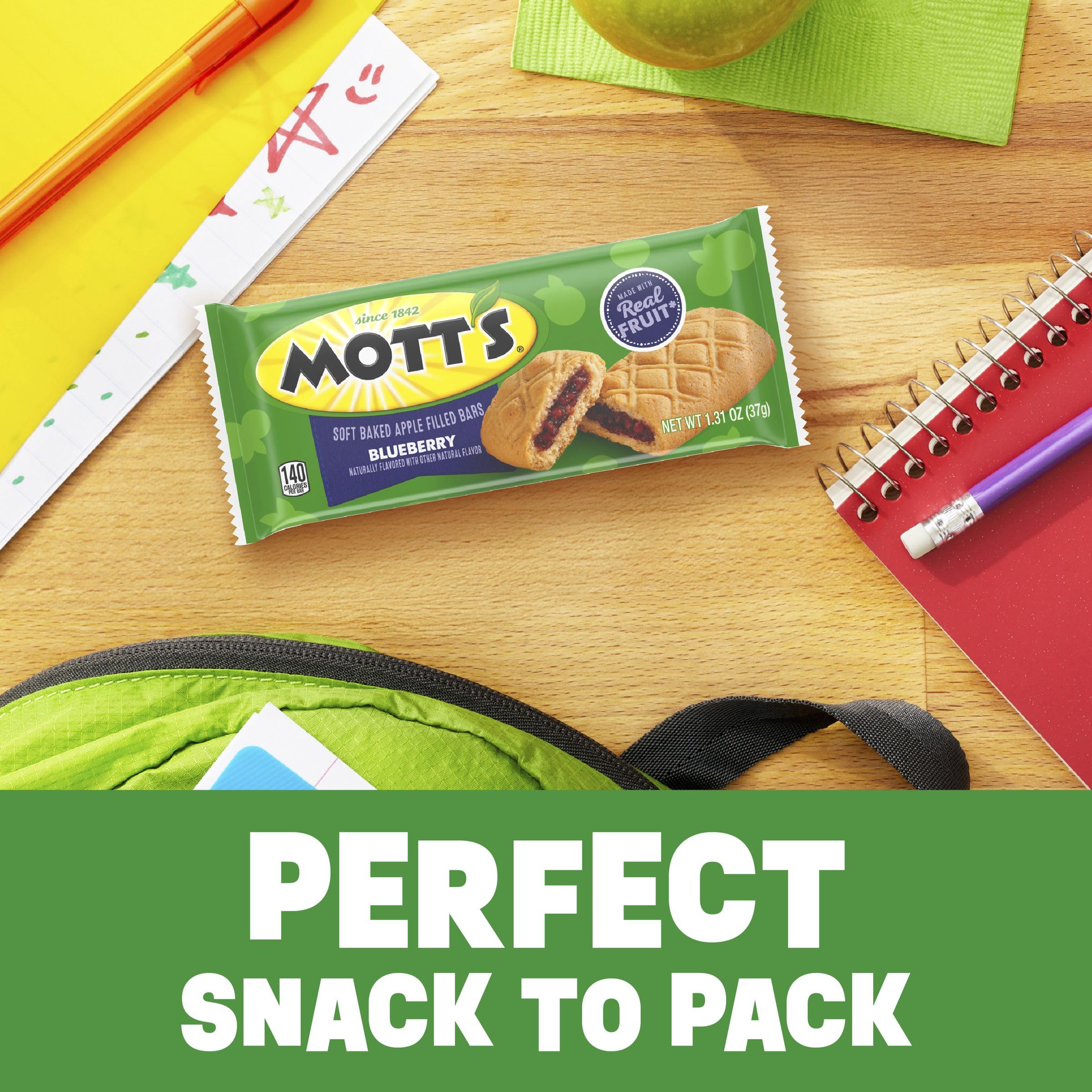 Motts Soft Baked Apple Filled Bars Blueberry Flavor Snacks Made with Real Fruit 5 Ct 6 55 oz — view 6