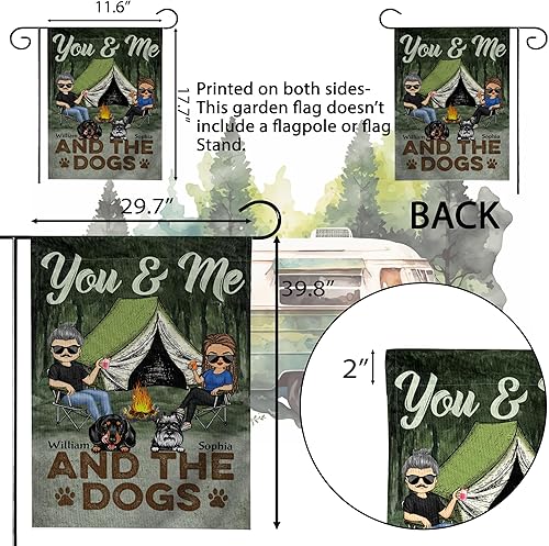 Vista 14 de Bandera personalizada de Making Memories para campamento, jardín, banderas para cámper al aire libre para campamento de doble cara, patio, Haciendo