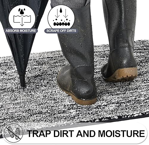 Miniatura 9 de REFETONE Tapete para interiores, tapete para puerta delantera, 20 x 32 pulgadas, parte trasera de goma absorbente, antideslizante, lavable a