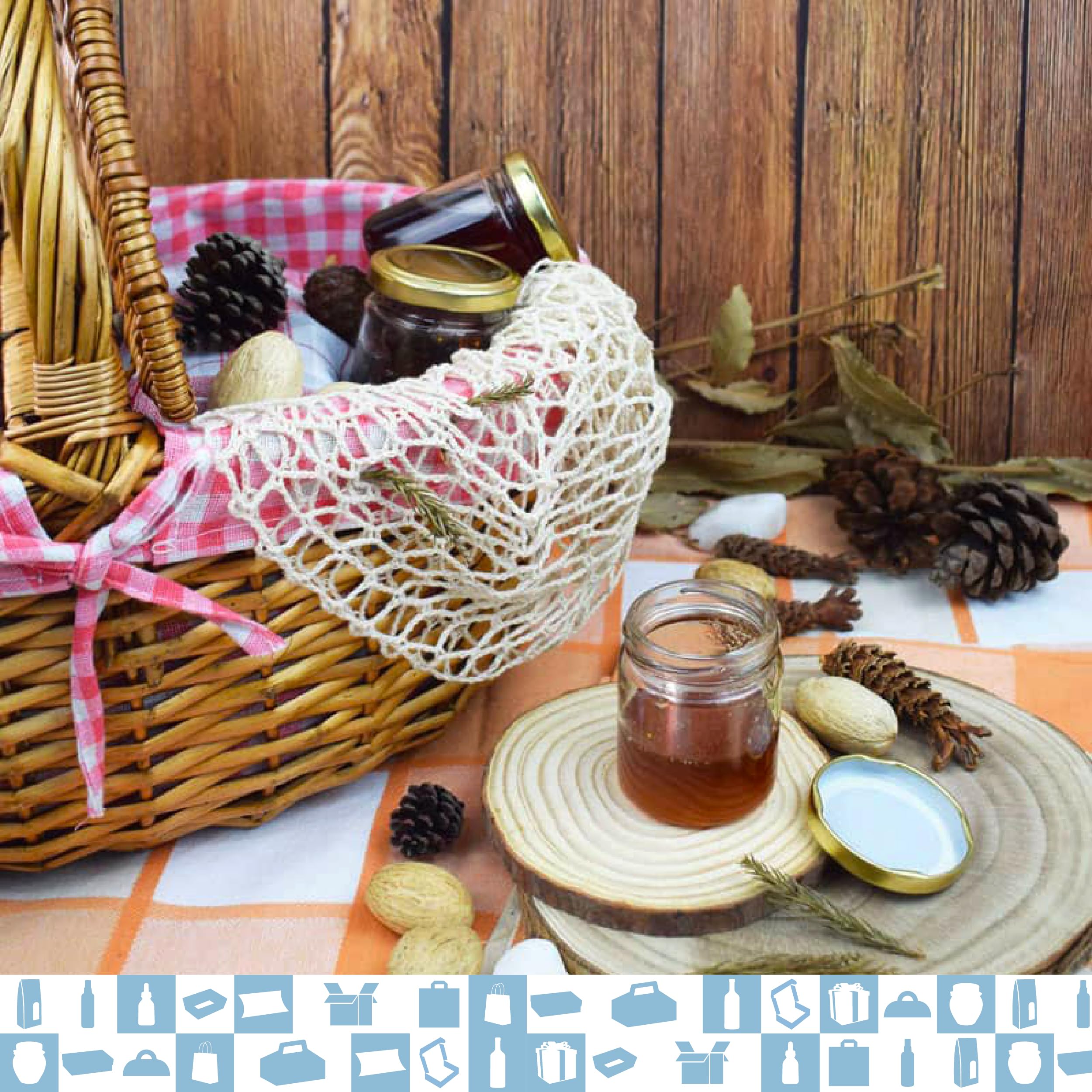 Espirito Rebelde Pack de 20 pots en verre vides de 100 ml avec couvercle, 20 boîtes, tissu, ficelle de jute et 20 étiquettes kraft inclus - Pour confitures, conserves, miel