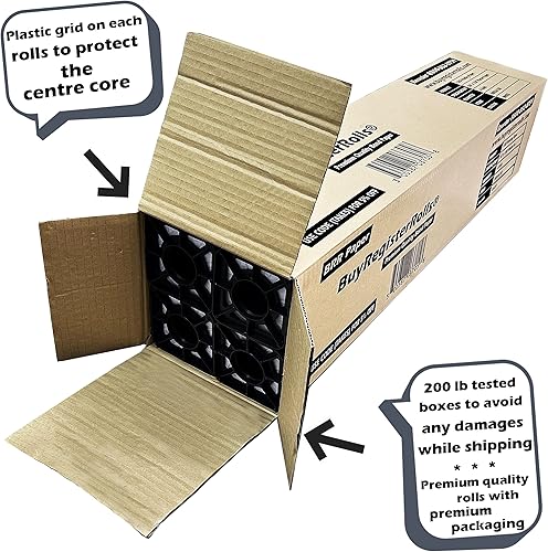 Miniatura 4 de Papel de trazador de 36 pulgadas x 150 pies (4 rollos nuevos y premium), 20 libras, sin recubrimiento, 96 unidades, blanco brillante (75 GSM con