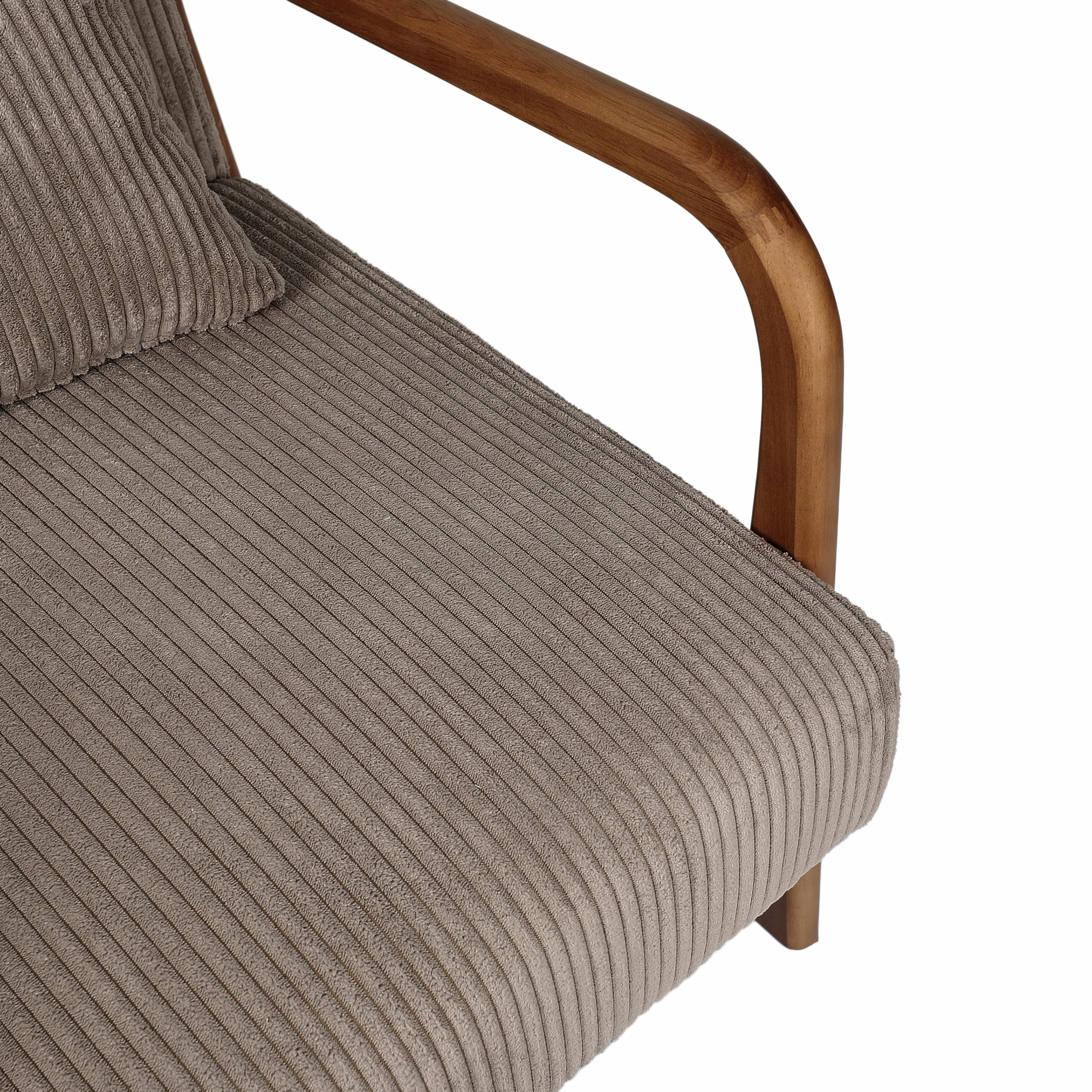 HOME DECO FACTORY, HD0348, poltrona da soggiorno Cotele Scott Taupe, morbidezza, mobili, seduta, divano e poltrona, 64,5 x 75 x 83,5 cm, altezza seduta 43 cm, tortora