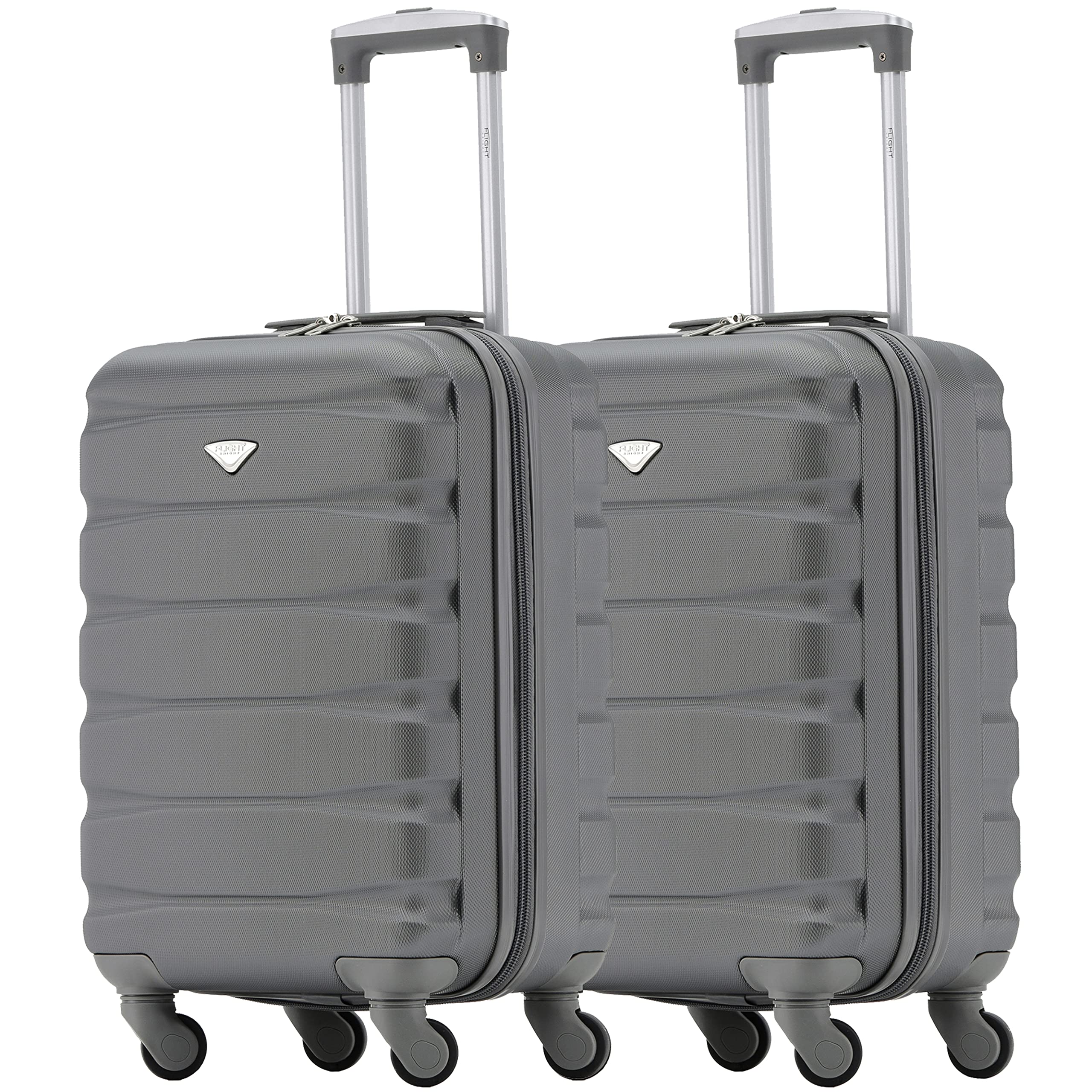 Buy Set of 2 Lightweight 4 Wheel ABS Hard Case Suitcases Cabin Carry On Hand Luggage Approved