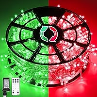 Vista 28 de JMEXSUSS Guirnalda de 600 luces LED que cambian de color enchufable, luces de Navidad blancas cálidas y multicolor de 168 pies con control remoto