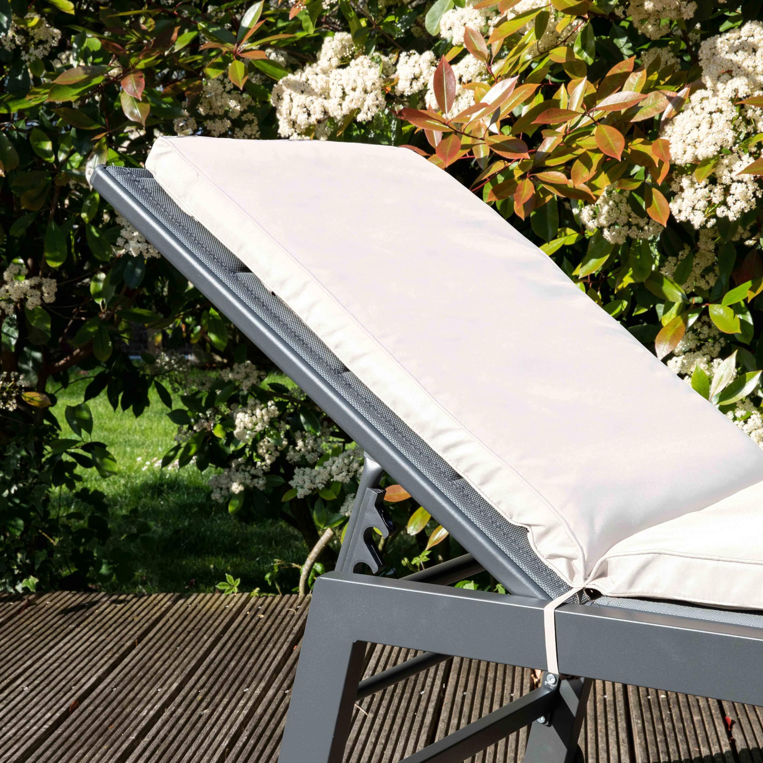 Lot de 2 Coussins Bain de Soleil Polyester écru 186 x 53 x 5 cm