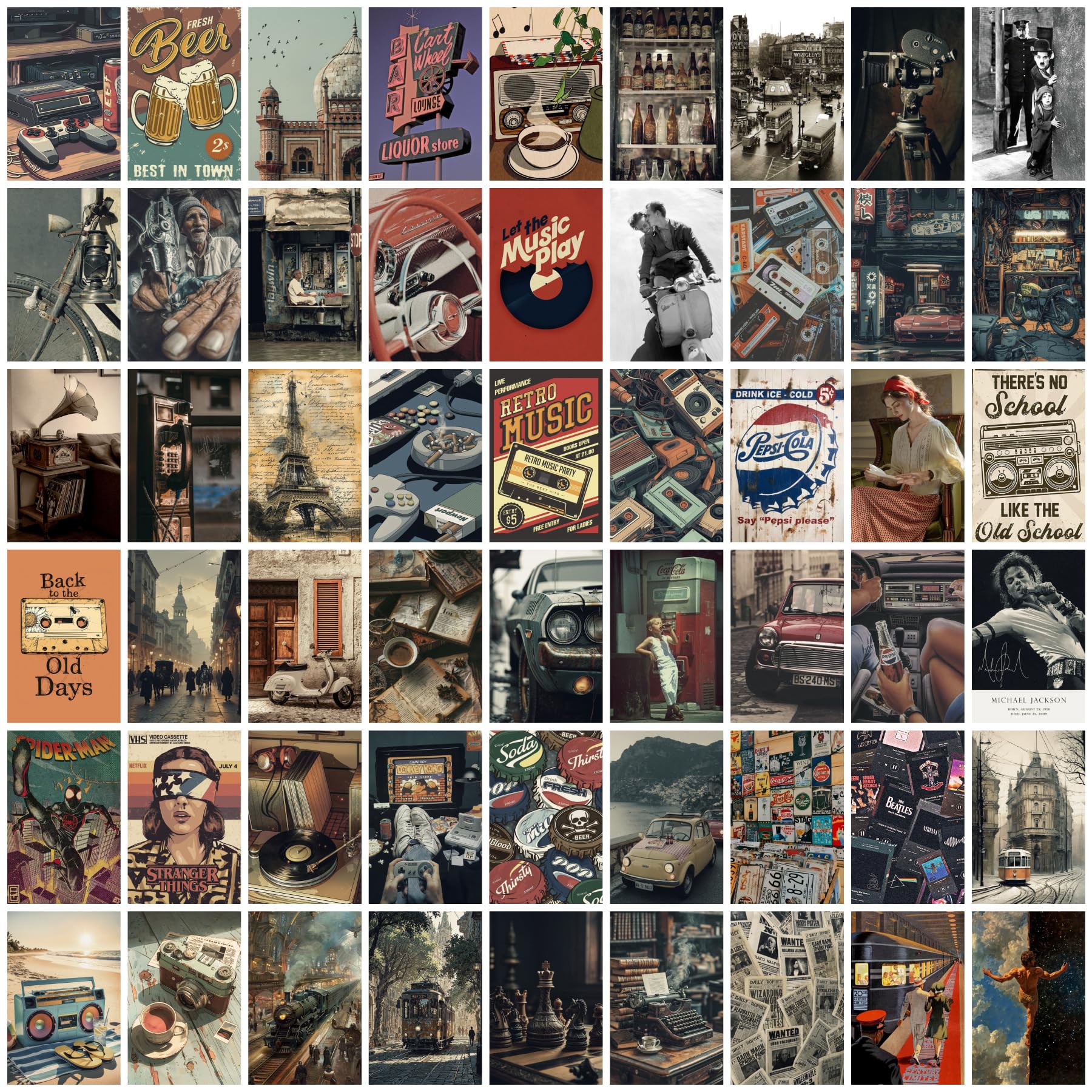 54 Vintage Posters - Wall Art & Collage Kit -1 54 Vintage Posters - Wall Art & Collage Kit -1