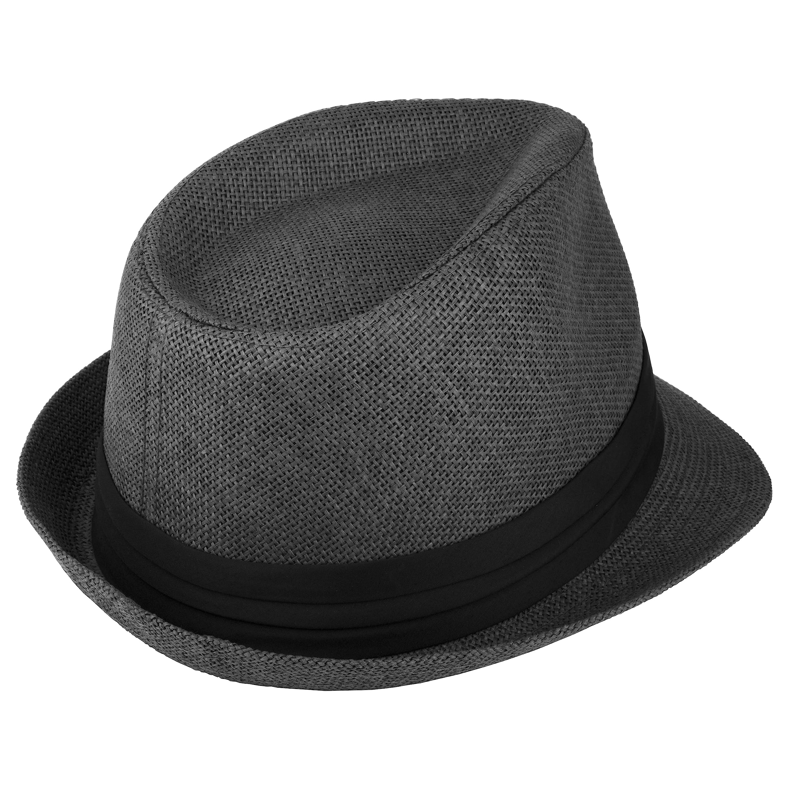 Gelante Sombreros de paja Fedora Panamá de verano con banda negra