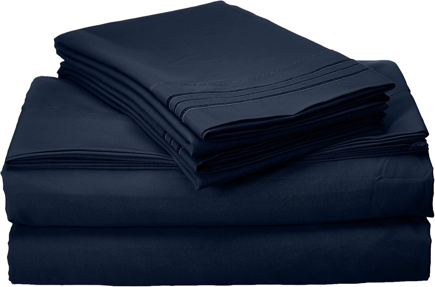 Elegant Comfort 1500 Thread Count Egyptian Quality 4-Piece Bed Sheet Sets, Queen, Deep Pockets, Navy