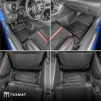 TuxMat - for Subaru BRZ 2022-2026 Models - Custom Car Mats - Maximum Coverage, All Weather, Laser Measured - This Full Set Includes 1st and 2nd Rows