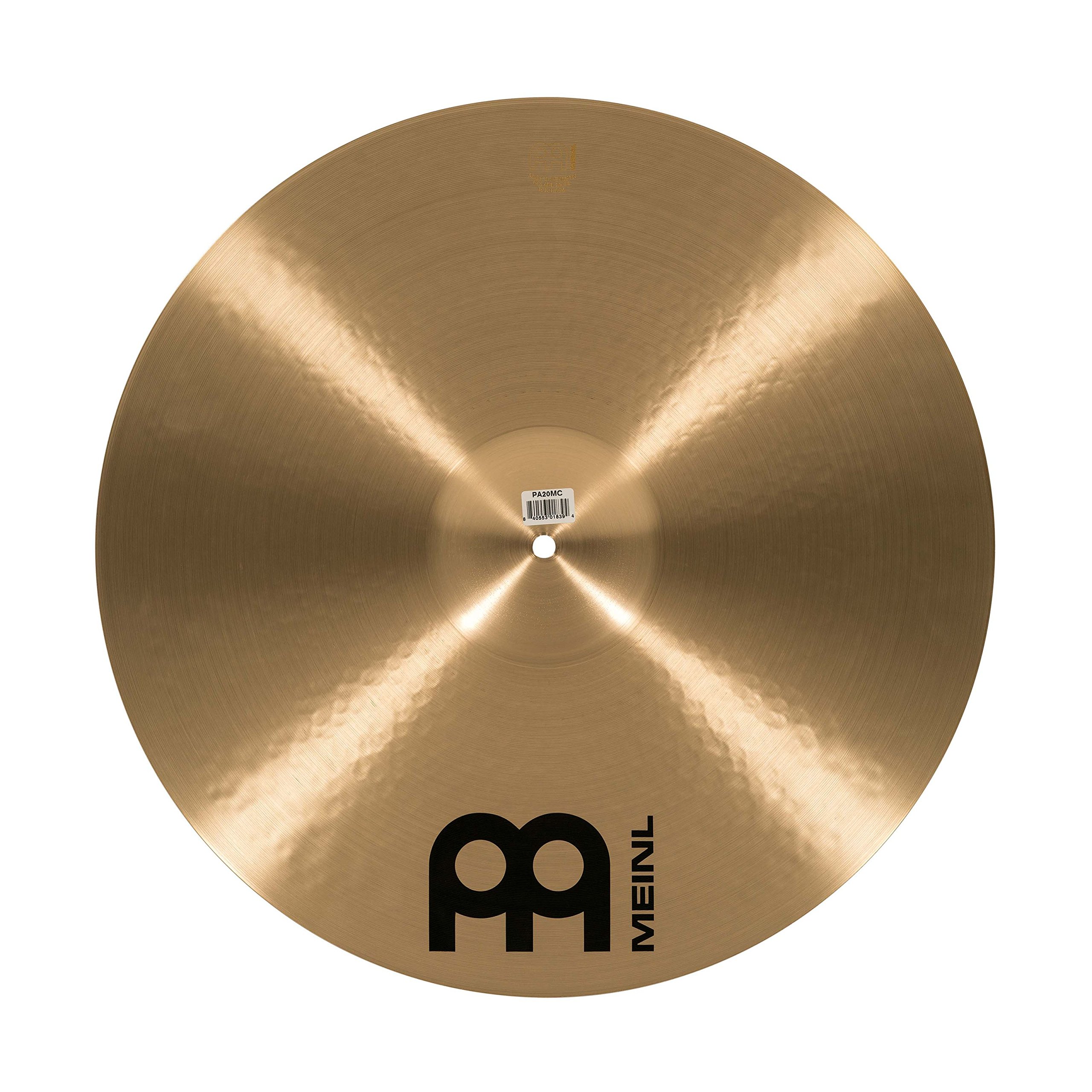 Meinl Cymbals Pure Alloy Piatto Crash Medium 20 pollici (50,80cm) per Batteria - Bronzo puro in Lega, Finitura Tradizionale (PA20MC)