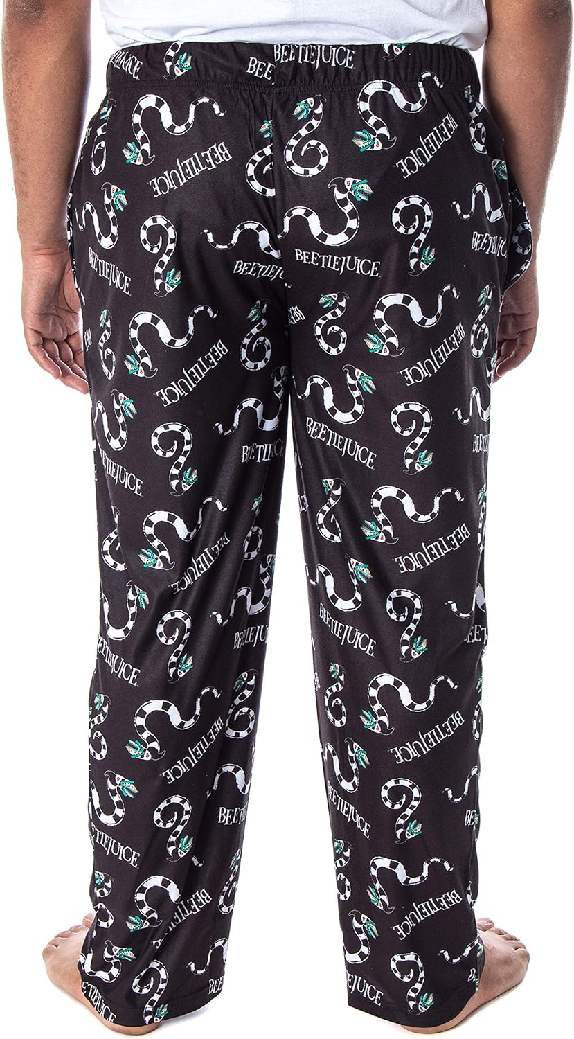 INTIMO Beetlejuice Men's Allover Sandworm Pattern Lounge Sleep Pajama Pants - Image 2