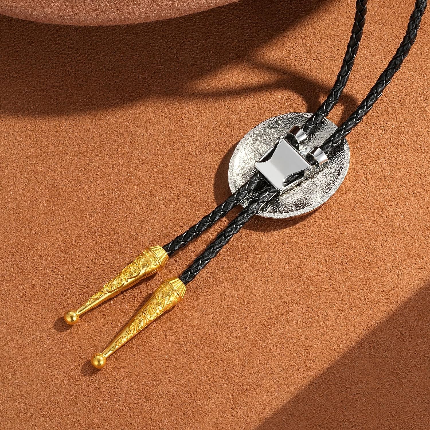 HUABOLA CALYN Bolo tie for Men, Western Cowboy Golden Alphabet Initial Letter ABCDJMR to Y Costume Bolo ties Neckties - Image 6