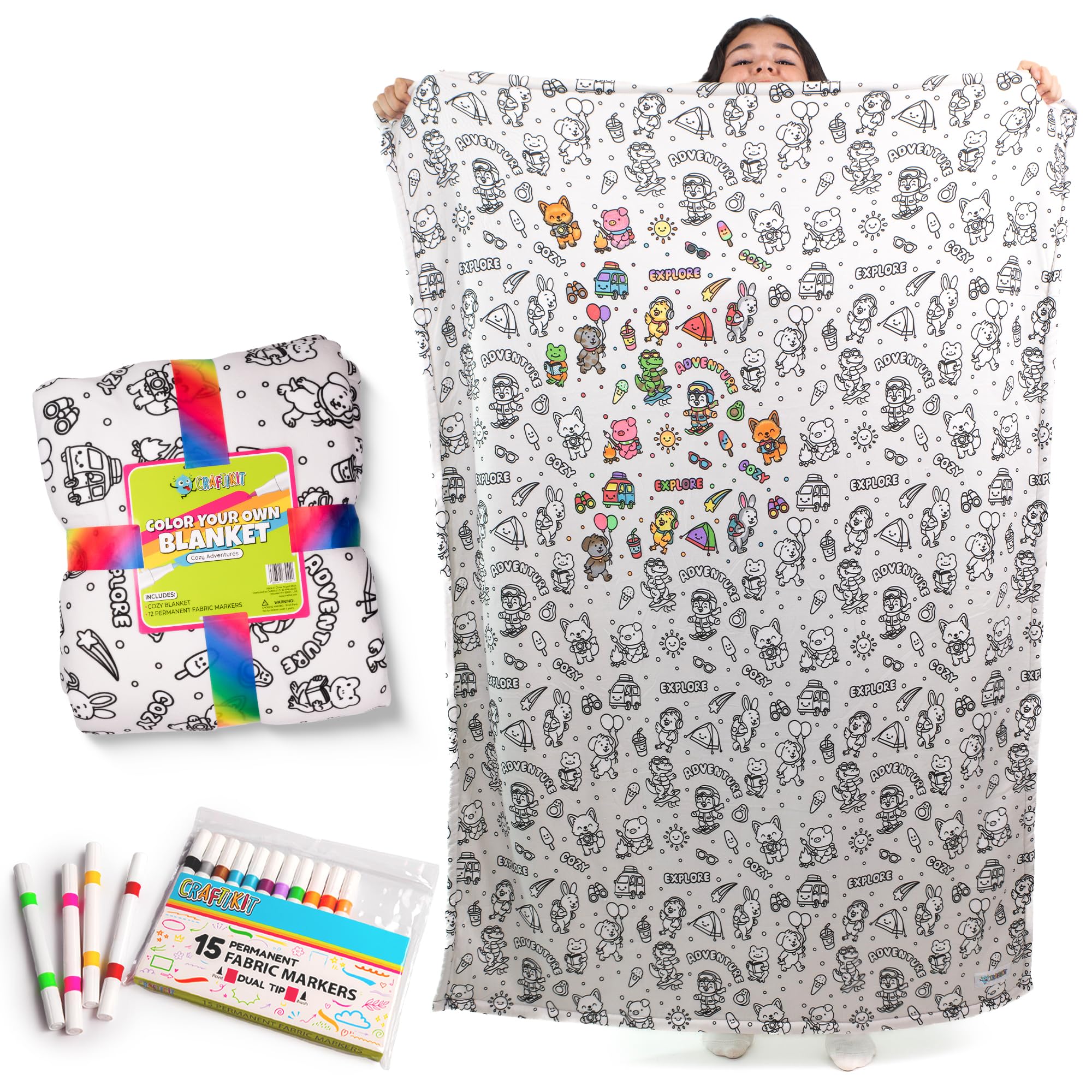Craftikit Cozy Adventures Color Your Own Blanket