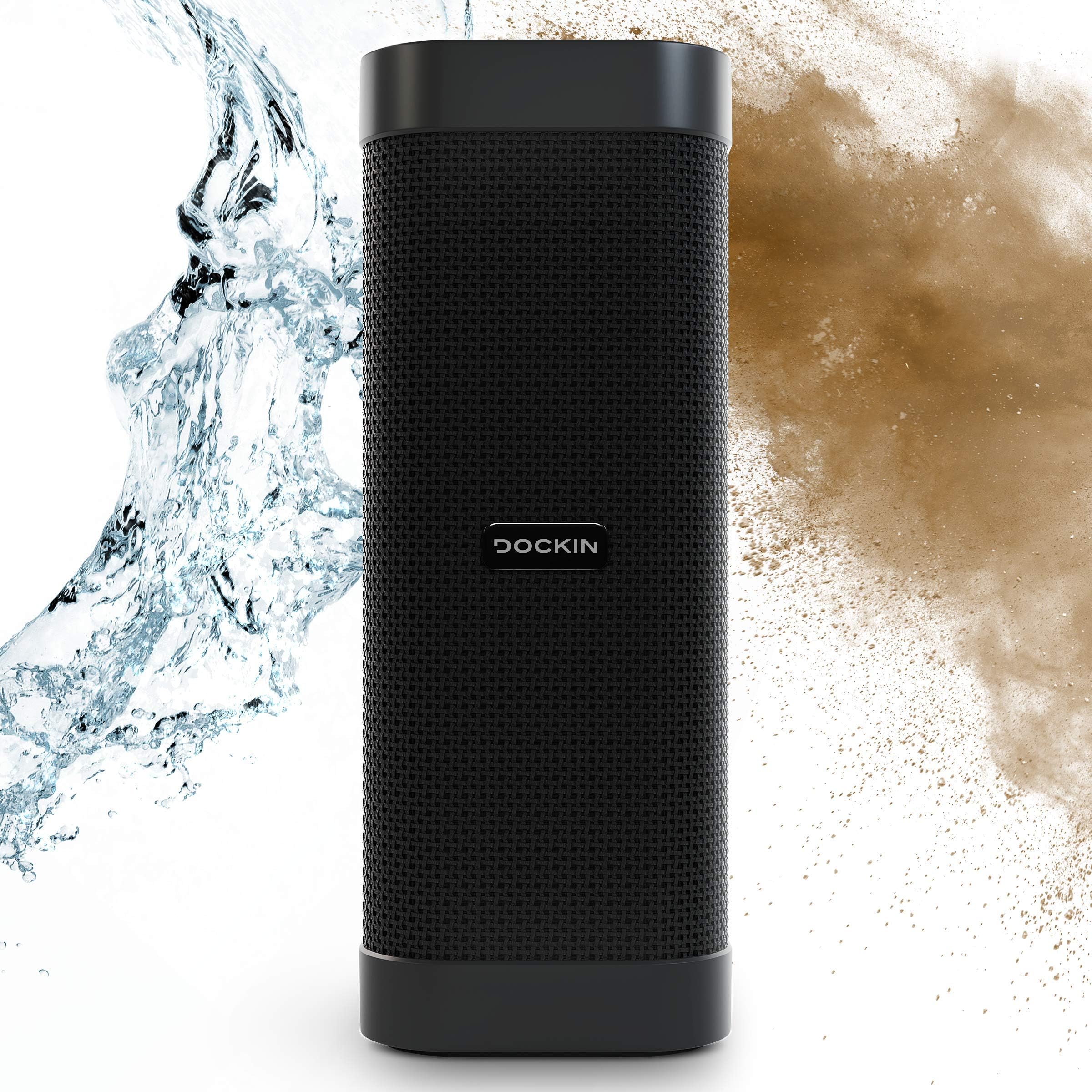 DOCKIN D MATE 25W Outdoor Optimised Bluetooth Speaker, 16h Battery Life (6,700mAh), Portable with Integrated Powerbank, Bass Boost Mode, Water Resistant IPX6, aptX, Stereo Mode, Engineered in Germany