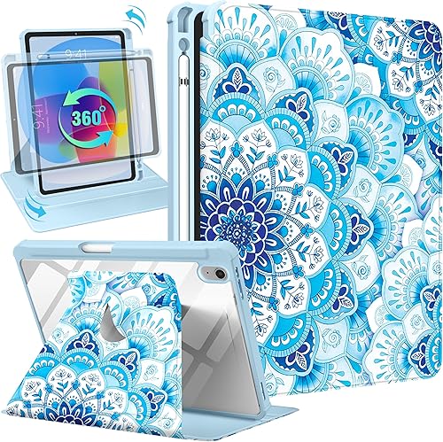 Miniatura 7 de Uppuppy Funda para iPad de 10.9 pulgadas con soporte para lápices, para mujeres, niños y niñas, bonitas flores femeninas, adolescentes, bonita funda