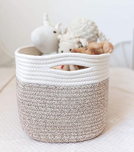 Miniatura 7 de OrganiHaus - Juego de 3 canastas tejidas para almacenamiento, hechas de cuerda de algodón suave, organización, canastas y contenedores de