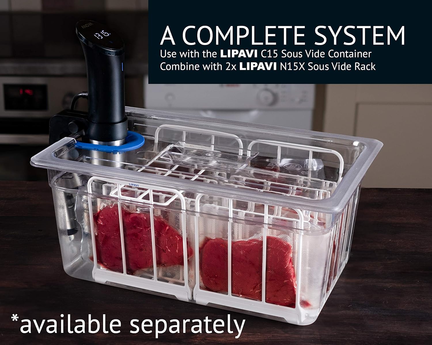 LIPAVI - Universal Sous Vide Lid for LIPAVI C15 Container. Fits Anova, Joule and more