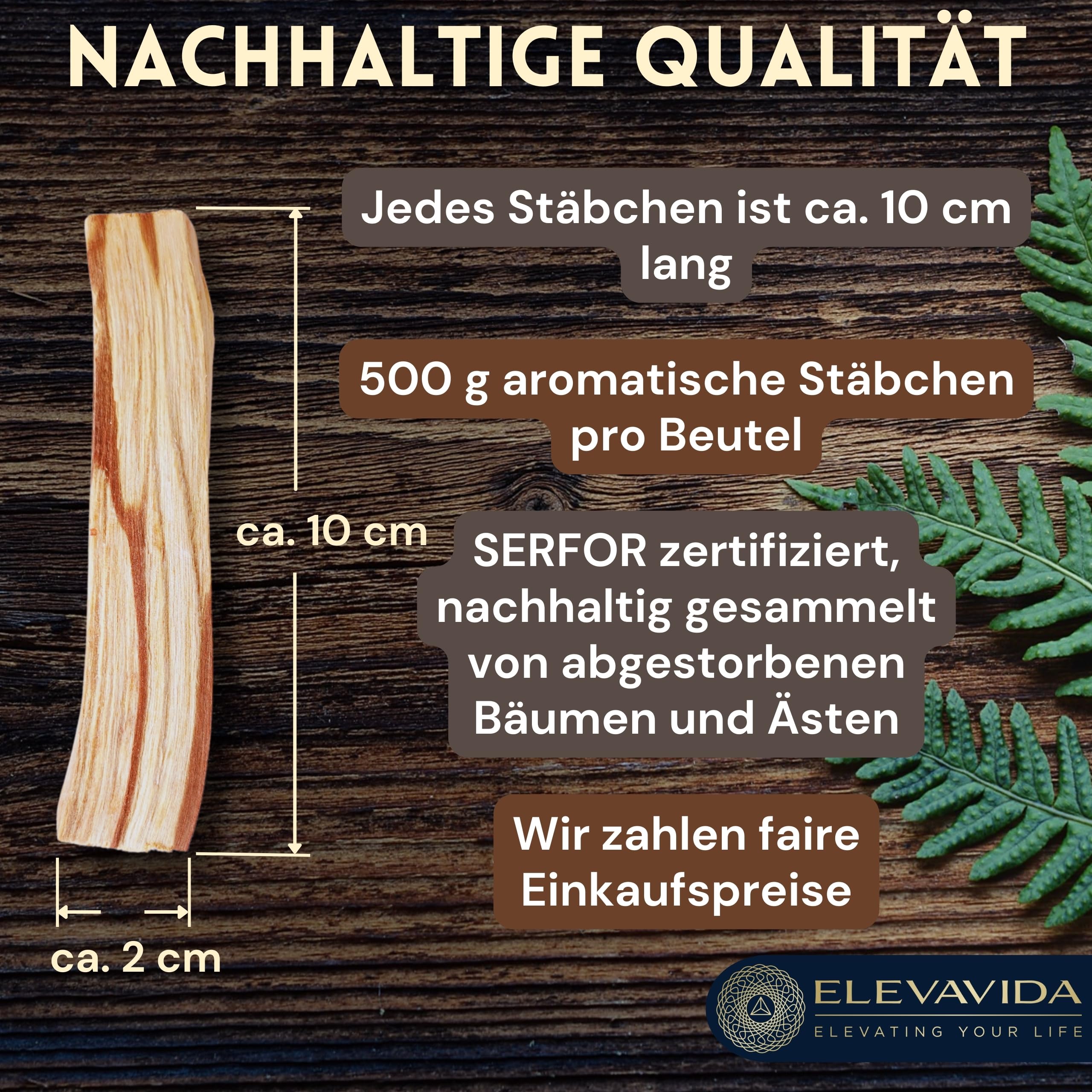 Palo Santo 500 g feines Räucherholz aus Peru - aromatisch duftend, nachhaltig gesammelt - Palo Santo Räucherstäbchen von Hand gespalten - Bursera Graveolen - heiliges Holz