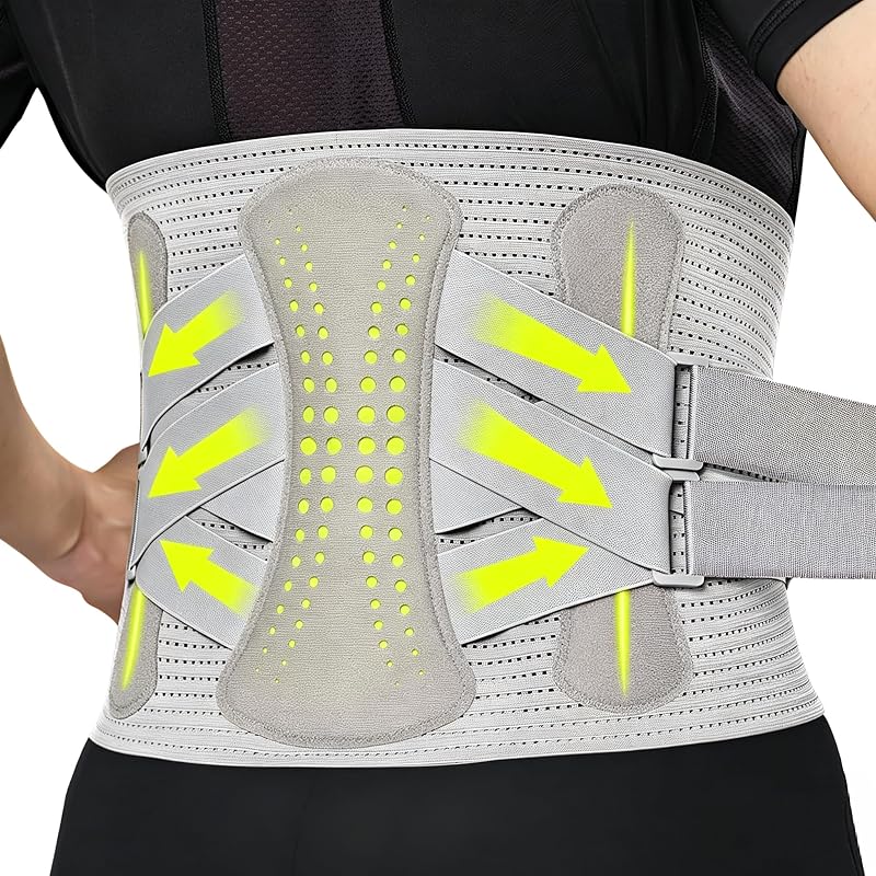 Back Brace for Lower Back Pain Relief: Adjustable Support for Herniated Disc Sciatica and Lumbar Strain - Breathable Design for Men & Women