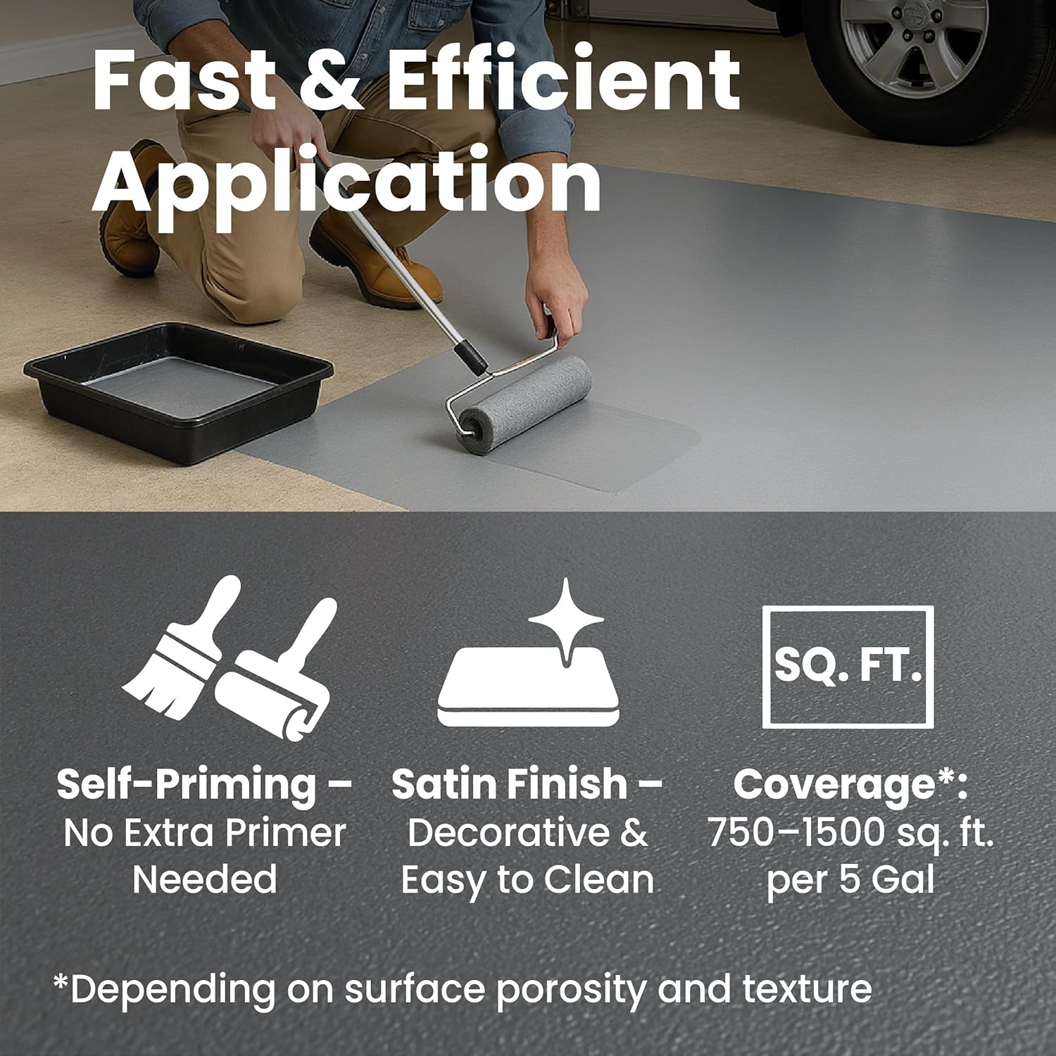 Dove Gray Concrete Floor Paint Bundle – 1 Gallon + 3.5 Gallon, Satin Finish, 20% Savings