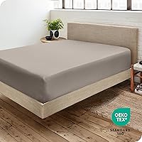 Vista 247 de Bare Home - Sábana bajera de microfibra 1800 muy suave y duradera, para colchones altos tamaño individual, color gris pardo