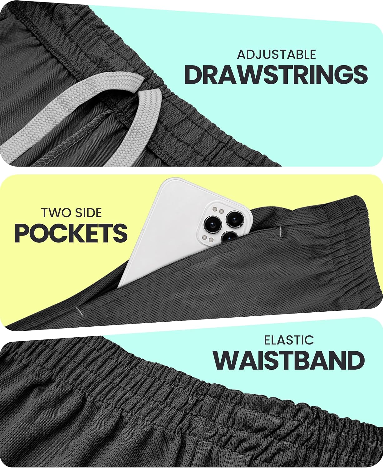 NY Threads Men's Athletic Shorts Quick Dry Loose-Fit Lightweight Running Workout Gym Shorts with Pockets thumbnail