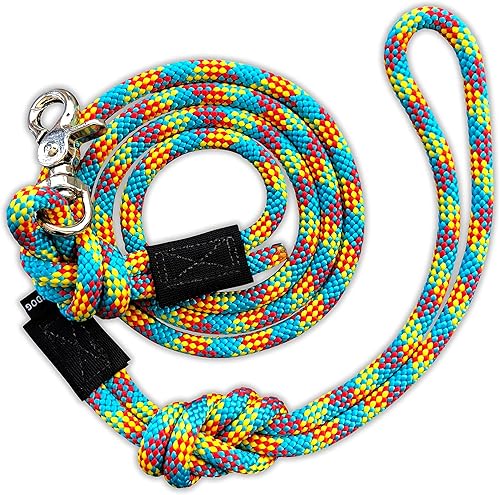 Vista 26 de Wilderdog Cuerda de escalada - Correa para perro con clip rápido, 5 pies, color azul pacífico Pacific Blue