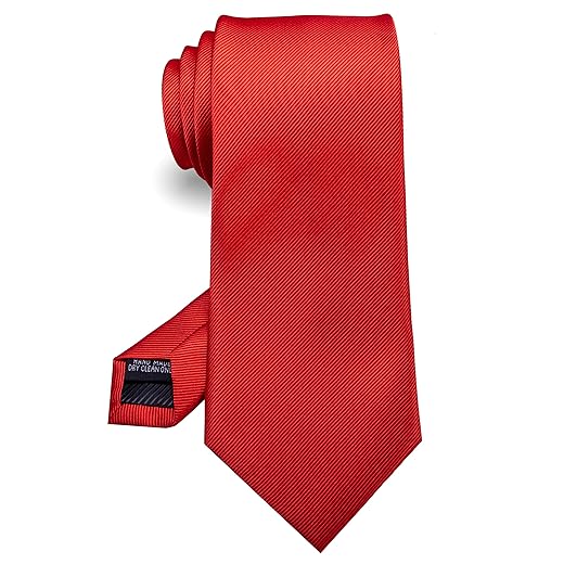 RBOCOTT Silk Red Tie Business Wedding Formal Necktie for Men (Red)