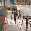 EMMA  OLIVER Commercial Grade 30 H Backless Distressed Copper Metal Indoor-Outdoor Barstool