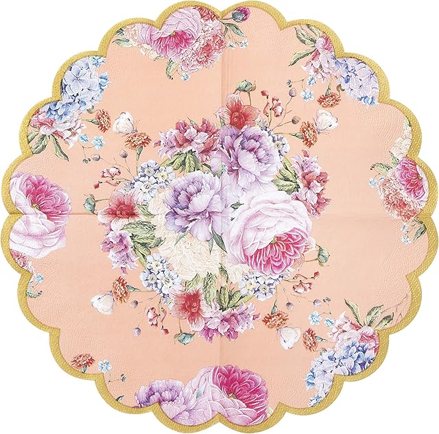 Talking Tables Pack of 20-Size 30cm Truly Scrumptious Afternoon Tea Party Floral Napkins Quality Scalloped Vintage Syle for Birthday Wedding Anniversary Baby Shower